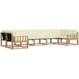  Set vanjskih sofa 7 kom. Bijela i krem Smeđa 404 x 168,5 x 73 cm | shoptok.hr