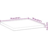 Stolna ploča četvrtasta 70x70x4 cm od masivnog drva bagrema | shoptok.hr