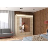 ADRK Spavaa ormar ROSETTE s ogledalom i LED rasvjetom, 180 cm - SONOMA-SONOMA HRAST | shoptok.hr