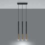  Obesna svetilka MOZAICA 3L črna/zlata, (21348065) | Shoptok.si