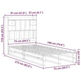  Knjižna postelja brez vzmetnice vošč. rjava 75x190 cm borovina, (21532597) | Shoptok.si