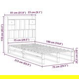  Krevet s regalom za knjige bez madraca 75 x 190 cm od borovine | shoptok.hr