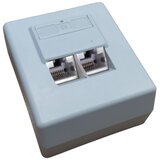 Utičnica Vtičnica Cat6 2xRJ45 nadometna bela STP | Shoptok.si