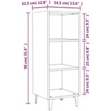  Komoda boja hrasta sonome 34,5x32,5x90 cm konstruirano drvo | shoptok.hr