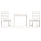 vidaXL Vrtna bistro garnitura 3-delna bela trdna borovina, (20666364) | Shoptok.si