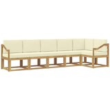 vidaXL Zunanja garnitura za sedenje 6 pcs Bela in krem Poliester, (5000280732) | Shoptok.si