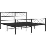  Metalni okvir kreveta uzglavlje i podnožje crni 140x190 cm | shoptok.hr