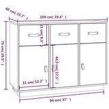  Komoda siva 100x40x75 cm trdna borovina, (20654269) | Shoptok.si