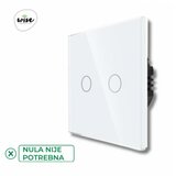 Wise prekidač na dodir - 2 tastera, stakleni panel beli SWP011 | ePonuda.com