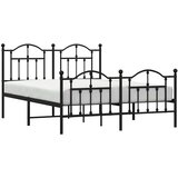  Metalni okvir kreveta uzglavlje i podnožje crni 140x200 cm | shoptok.hr