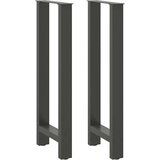  Noge za barsko mizo antracitne barve 2 kosa 50 x (100-101) cm jeklo | Shoptok.si