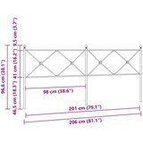  Metalno zamjensko uzglavlje crno 200 cm | shoptok.hr