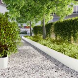 vidaXL Robniki za trato 10 kosov Bela 25x103 cm Hladno valjano jeklo Cene
