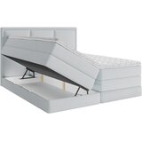 MID.YOU POSTELJA BOXSPRING 200 cm x 220 cm , les, tekstil, leseni material svetlo modra | Shoptok.si