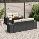  6-dijelni set vrtnih sofa s jastucima crni od poliratana Cijene