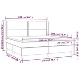 Krevet box spring s madracem LED tamnozeleni 200x200 cm baršun - Tamnozelena 200 x 200 cm Obično s čavlima | shoptok.hr