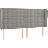  Uzglavlje s ušima svjetlosivo 183x23x118/128 cm baršunasto | shoptok.hr