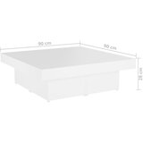  Stolić za kavu bijeli 90 x 90 x 28 cm od konstruiranog drva | shoptok.hr