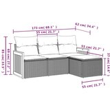  4-dijelni set vrtnih sofa od poliratana s jastucima crni | shoptok.hr