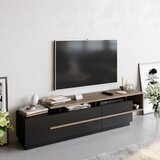 Kalune Design Crna TV komoda u dekoru oraha 180x46 cm Pia – | shoptok.hr