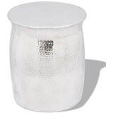 vidaXL Sploščen aluminijast stolček/odstavna mizica srebrna, (20711383) Cene