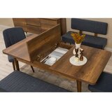Hanah home vina bench 04 1048 walnut dark blue (produžni trpezarijski sto, stolice i konzola (6 komada) | ePonuda.com