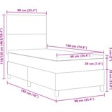 Box Postelja s podstavkom in vzmetnico & LED temno siva enojna žametna tkanina, (22083251) | Shoptok.si