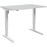 eurokraft basic Pisalna miza Venla, električna nastavitev višine, ravna izvedba, ŠxG 1400 x 800 mm, svetlo sive/bele barve | Shoptok.si