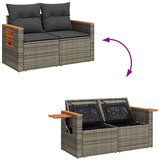 vidaXL 7-dijelni set vrtnih sofa poliratan i bagrem s jastucima sivi | shoptok.hr