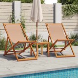  The Living Store Zložljivi stoli za na plažo 2 kosa taupe blago in trden les - Stol Za Plažo, (21493618) | Shoptok.si