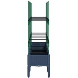  Vrtna sadilica s rešetkom plava siva 160 x 40 x 142,5 cm PP | shoptok.hr