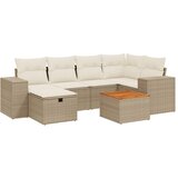 Maison Chic Seti vrtnega pohištva - Vrtna garnitura - Vrtni pohištvo set 7-delna z blazinami bež poli ratan, (21804405) | Shoptok.si