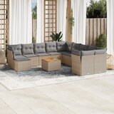 vidaXL 12-dijelni set vrtnih sofa s jastucima bež od poliratana | shoptok.hr