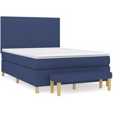  Krevet s oprugama i madracem plavi 140 x 190 cm od tkanine | shoptok.hr