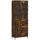  Visoka komoda dimljeni hrast 69,5x34x180 cm konstruiranog drva | shoptok.hr