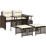  The Living Store Vrtna sedežna garnitura 4-delna z blazinami rjav poli ratan - Vrtna Sedežna Garniture, (21446337) | Shoptok.si