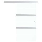  Drsna vrata ESG steklo in aluminij 90x205 cm srebrna, (20767327) | Shoptok.si