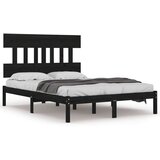  Posteljni okvir črn iz trdnega lesa 200x200 cm, (20685024) | Shoptok.si