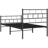 Metalni okvir kreveta uzglavlje i podnožje crni 90 x 200 cm | shoptok.hr