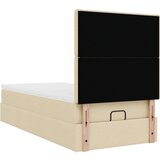 vidaXL Otomanski okvir kreveta s madraca krem 90x190cm od tkanine | shoptok.hr