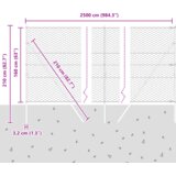 vidaXL Hexagon Ograja Siva 1.6x25 m Jeklo | Shoptok.si