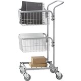 eurokraft pro pisarniški voziček kompakt, ogrodje srebrno sivo, 4 vrtljiva kolesa, kolo Ø 100 mm | Shoptok.si