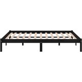  Za krevet od masivnog drva crni 150 x 200 cm 5FT veliki | shoptok.hr