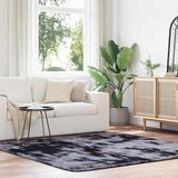 vidaXL Čupavi tepih s visokim vlaknima tamnosiva 200x200 cm poliester Cijene