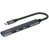 AK-71 USB-C hub - 3 x USB-A 2.0, 1 x USB-A 3.0, 4-in-1, 5 Gbps