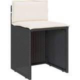 vidaXL Bistro garnitura 3-delna z blazinami črn poli ratan | Shoptok.si