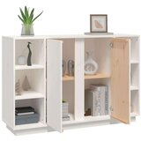  Komoda bijela 120 x 35 x 80 cm od masivne borovine | shoptok.hr
