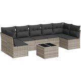 vidaXL Vrtna sedežna garnitura 8-delna z blazinami sv. siv poli ratan, (21034281) | Shoptok.si