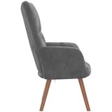  Stolica za opuštanje tamnosiva baršunasta | shoptok.hr