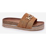 Boto Women's Slippers With Gold Detail On Platform With Glitter Camel Eanes | shoptok.hr